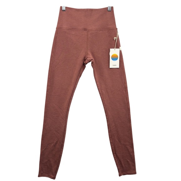 Vuori Bayview Thermal Leggings Womens XS Rosewood High Rise Waffle Knit VW465
